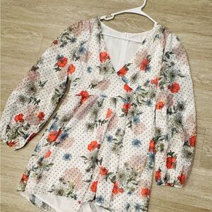 Floral V-Neck Women's Top